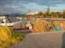 Visnetten op de kade in Nafplion